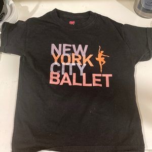 Black New York City ballet shirt for kids